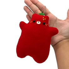 Load image into Gallery viewer, baby red strawberry bear keychain
