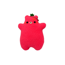 Load image into Gallery viewer, baby glowy pink strawberry bear keychain
