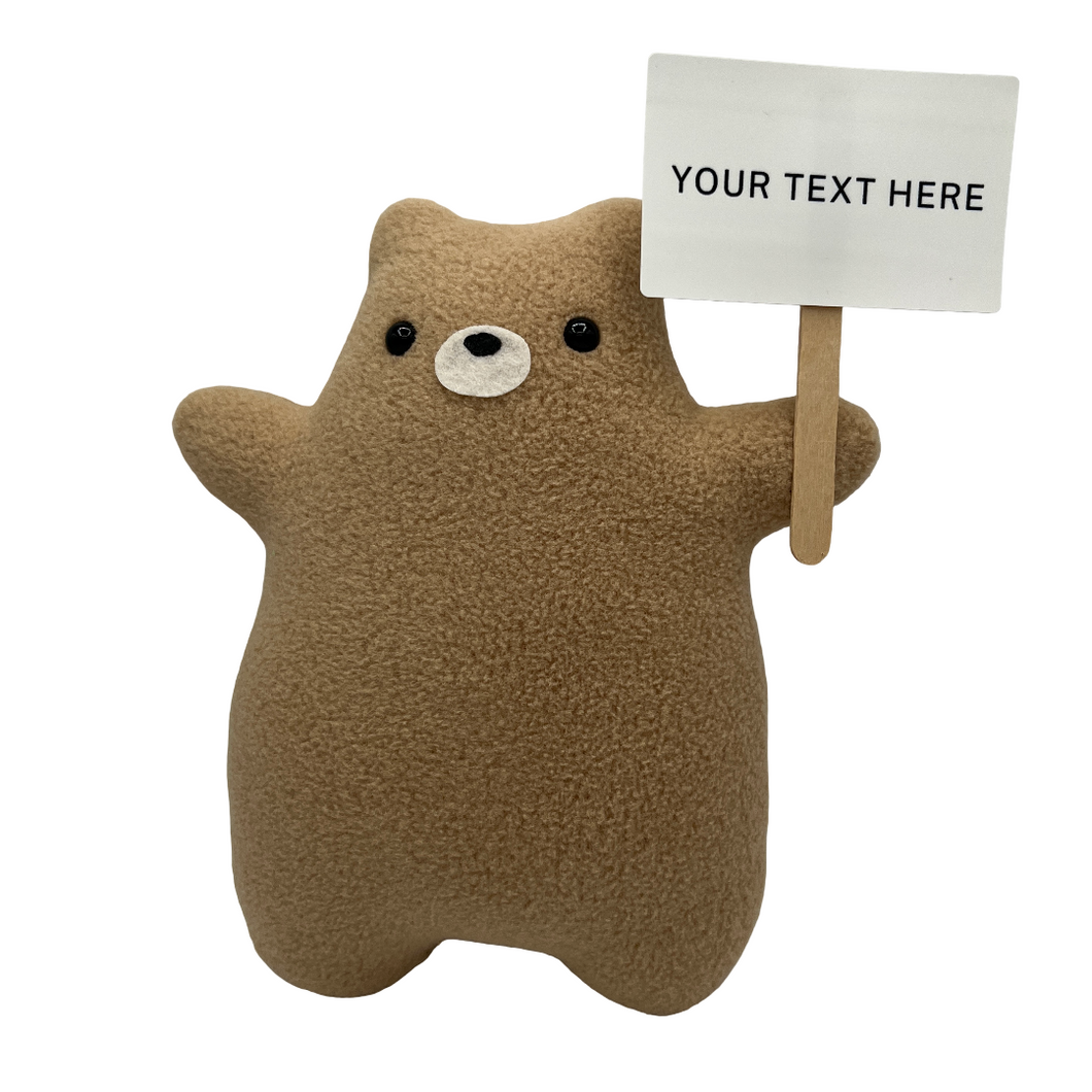 custom sign bear plush